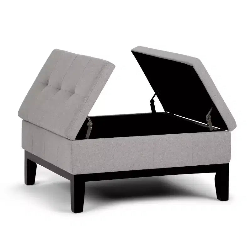 Lancaster Square Coffee Table Storage Ottoman - WyndenHall