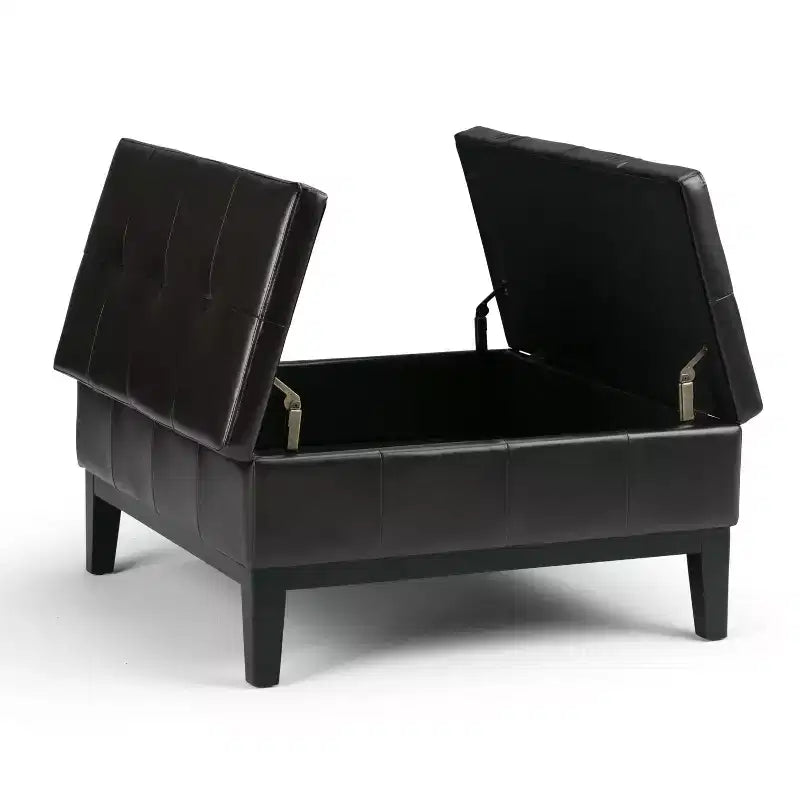 Lancaster Square Coffee Table Storage Ottoman - WyndenHall