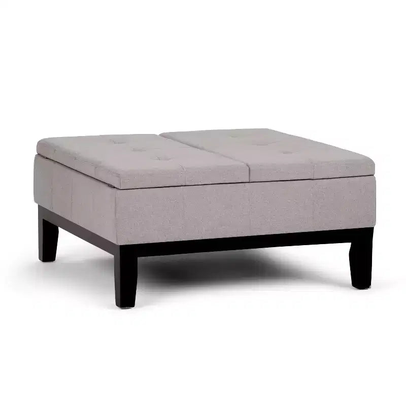 Lancaster Square Coffee Table Storage Ottoman - WyndenHall