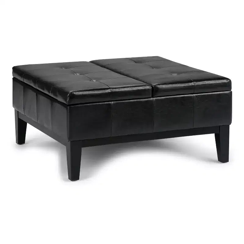 Lancaster Square Coffee Table Storage Ottoman - WyndenHall