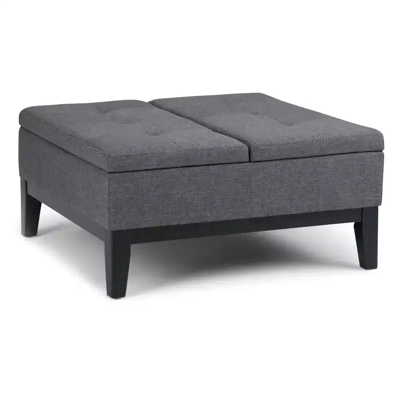 Lancaster Square Coffee Table Storage Ottoman - WyndenHall