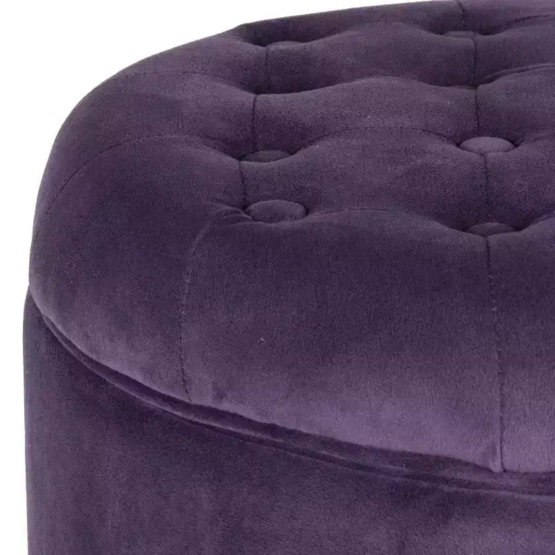 Large Round Button Tufted Storage Ottoman - HomePop