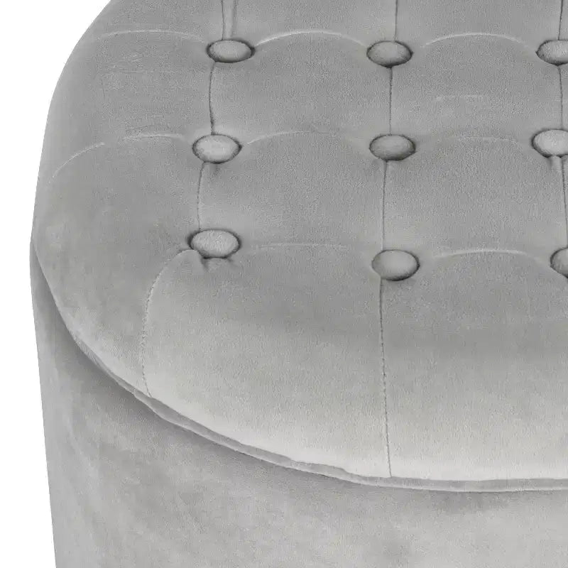 Large Round Button Tufted Storage Ottoman - HomePop