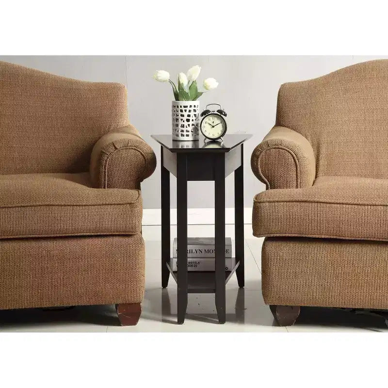 Breighton Home Harper Triangle End Table with Shelf
