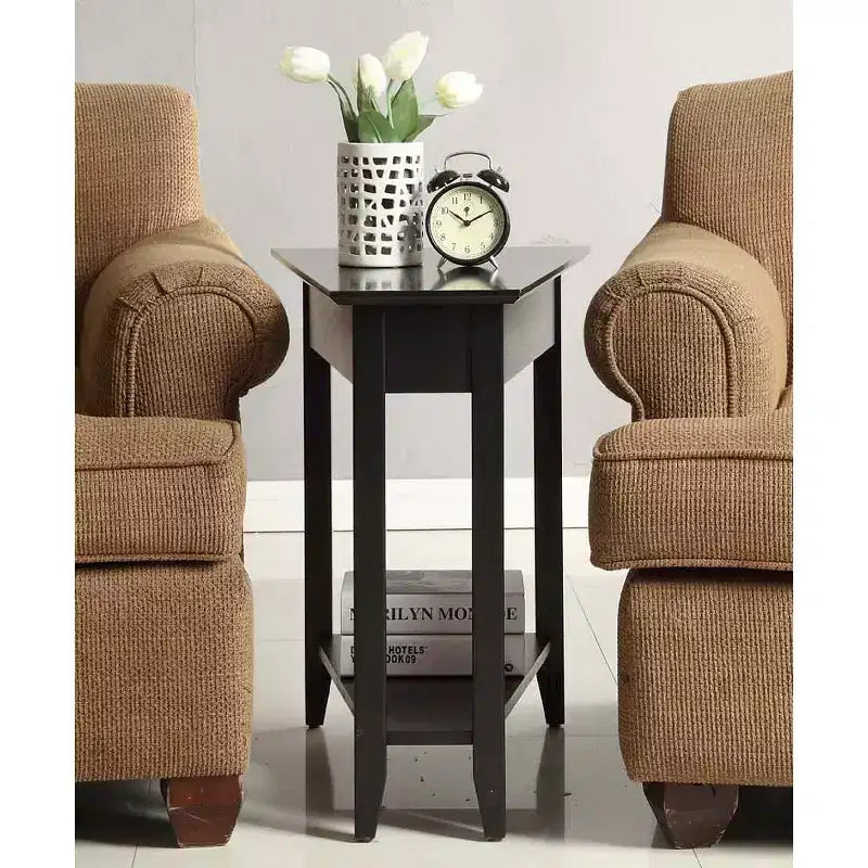 Breighton Home Harper Triangle End Table with Shelf