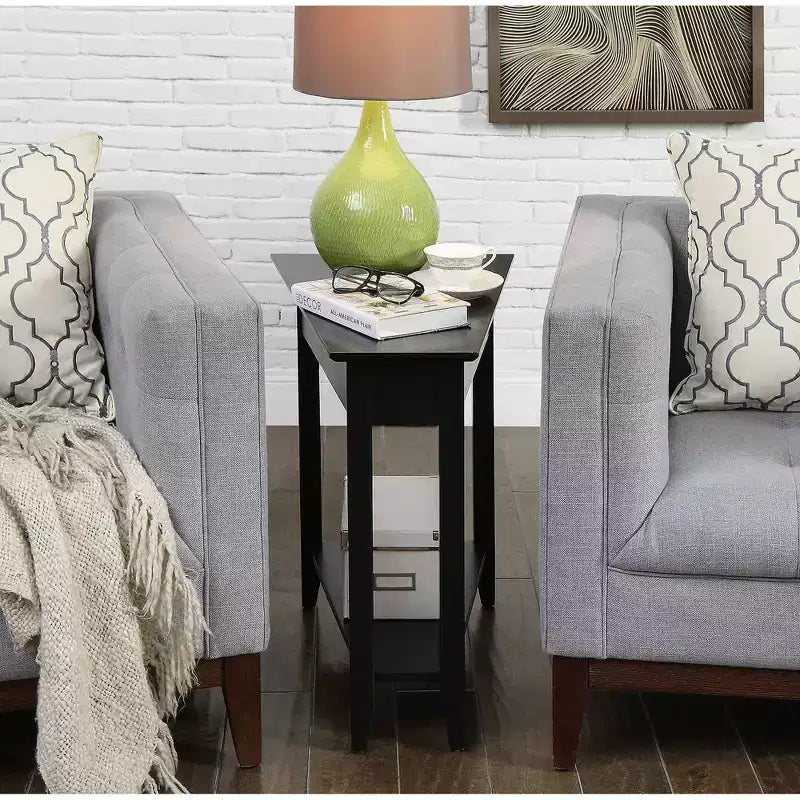 Breighton Home Harper Triangle End Table with Shelf
