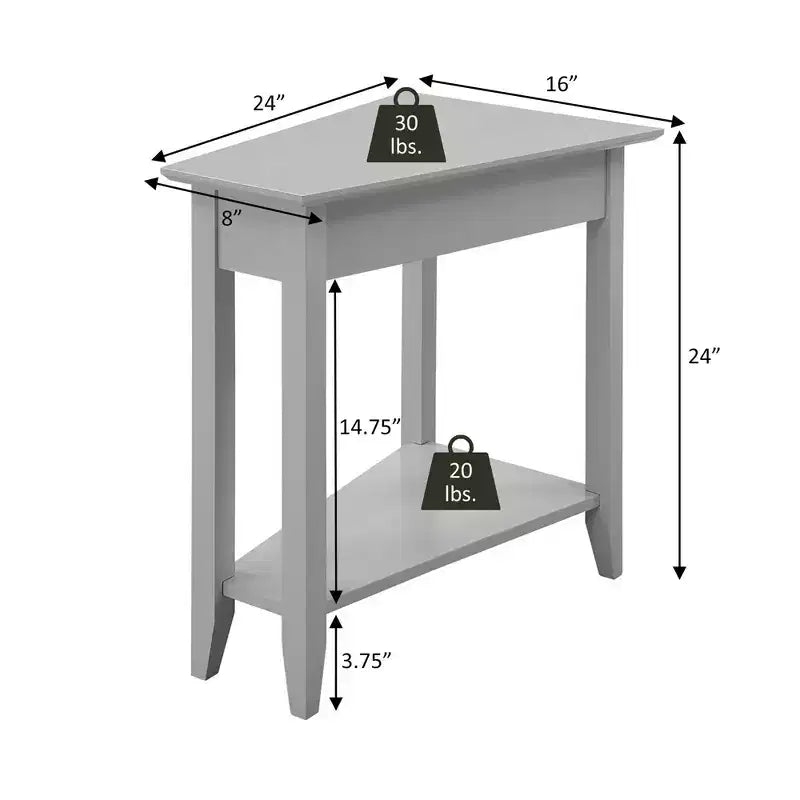 Breighton Home Harper Triangle End Table with Shelf