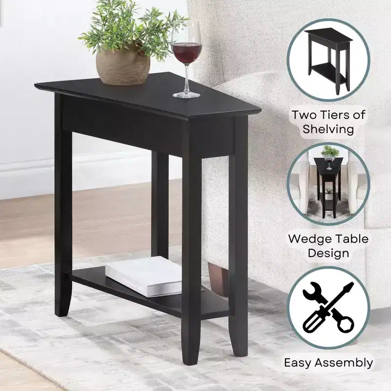 Breighton Home Harper Triangle End Table with Shelf