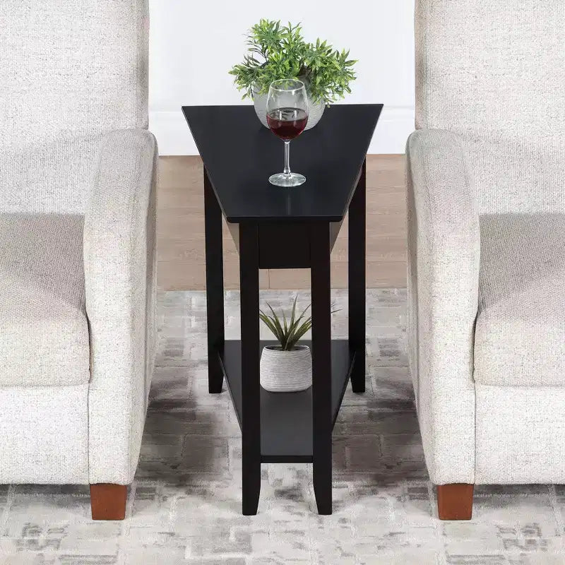 Breighton Home Harper Triangle End Table with Shelf