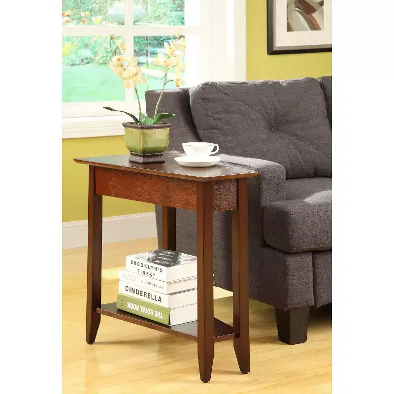 Breighton Home Harper Triangle End Table with Shelf