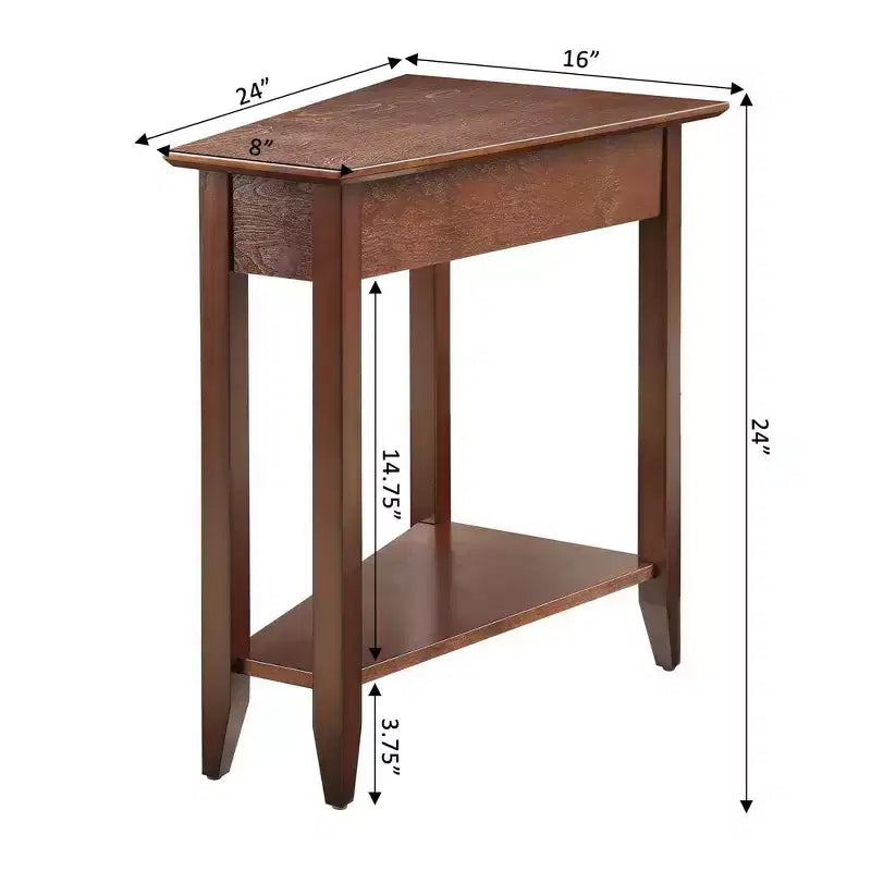 Breighton Home Harper Triangle End Table with Shelf