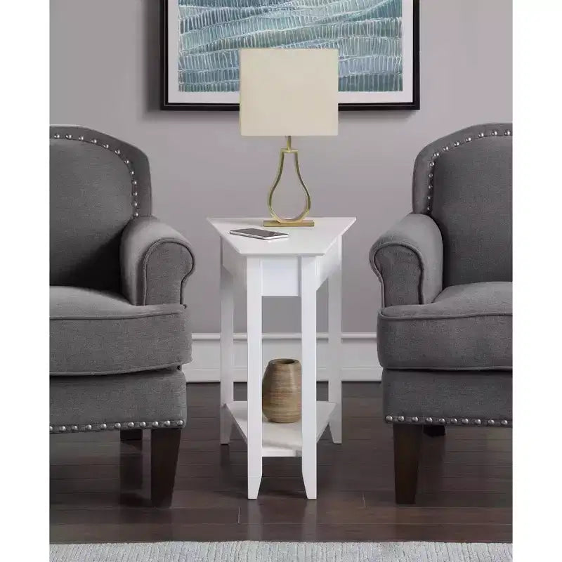 Breighton Home Harper Triangle End Table with Shelf
