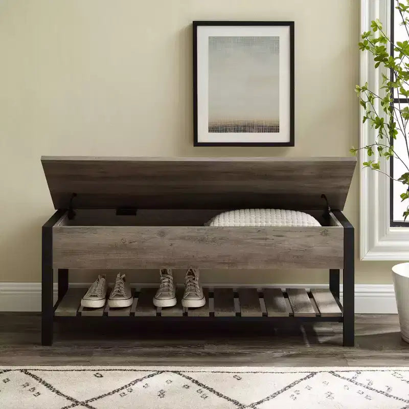 48 Open Top Storage Bench with Shoe Shelf - Saracina Home
