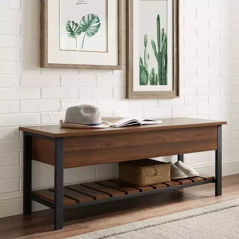 48 Open Top Storage Bench with Shoe Shelf - Saracina Home