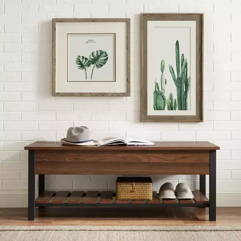 48 Open Top Storage Bench with Shoe Shelf - Saracina Home