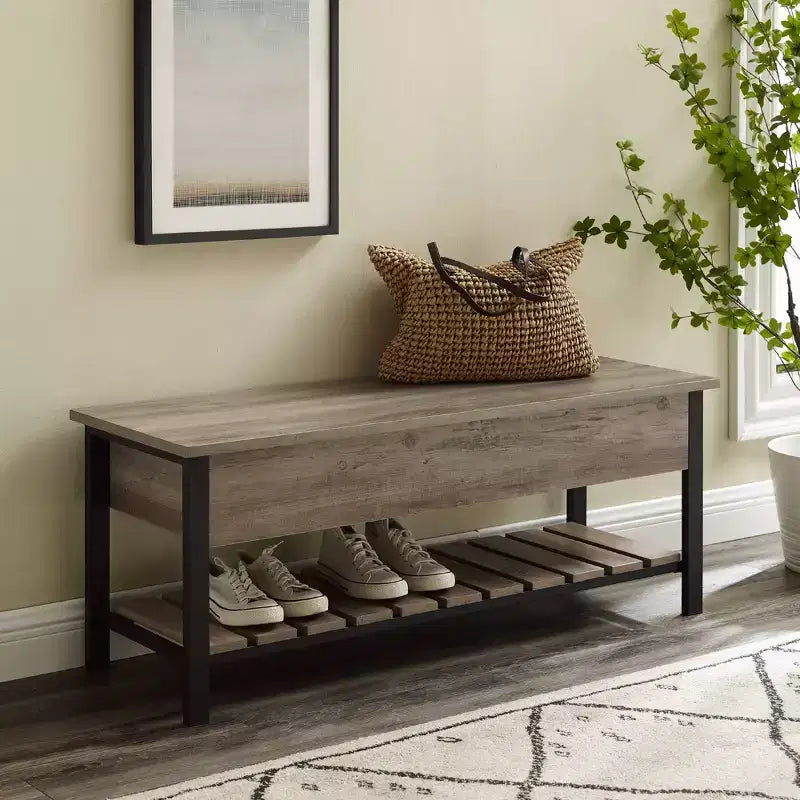 48 Open Top Storage Bench with Shoe Shelf - Saracina Home