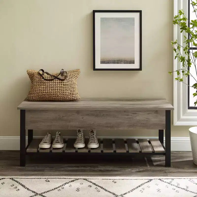 48 Open Top Storage Bench with Shoe Shelf - Saracina Home