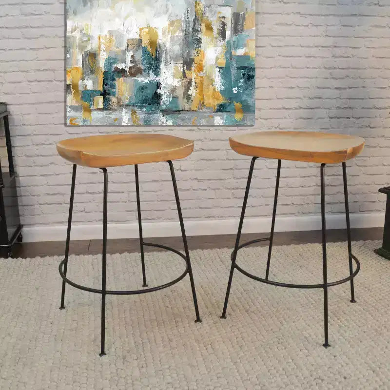 Carolina Living Set of 2 24.5 Bryson Counter Height Barstool