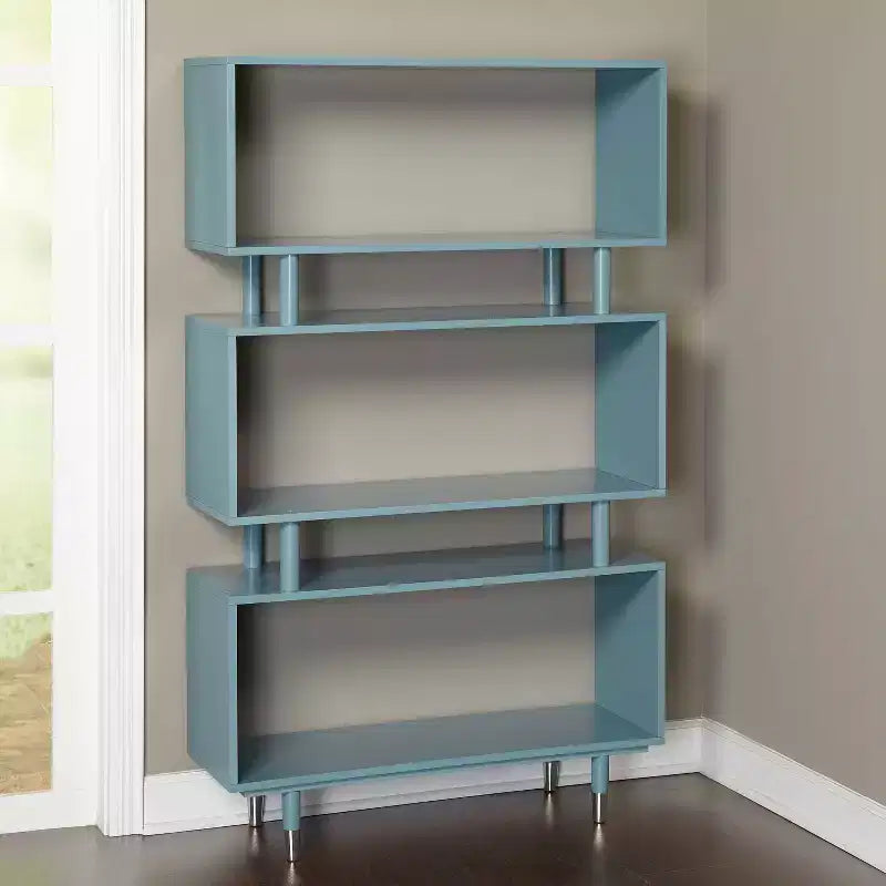 Buylateral Margo Mid Century Modern 3 Open Shelves Bookshelf