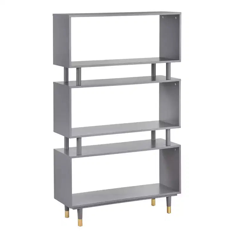 Buylateral Margo Mid Century Modern 3 Open Shelves Bookshelf