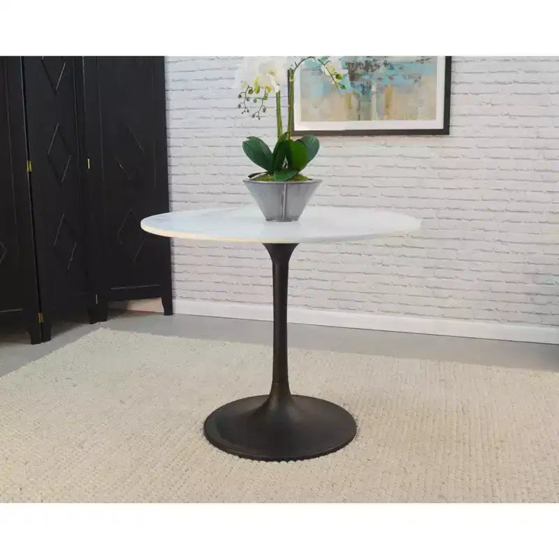 Carolina Living 40 Zaha Round Marble Top Dining Table