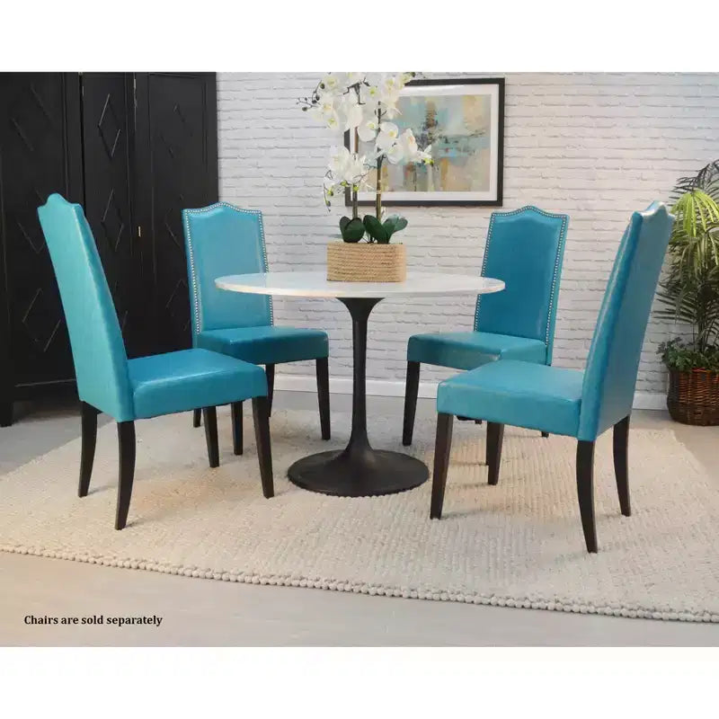 Carolina Living 40 Zaha Round Marble Top Dining Table