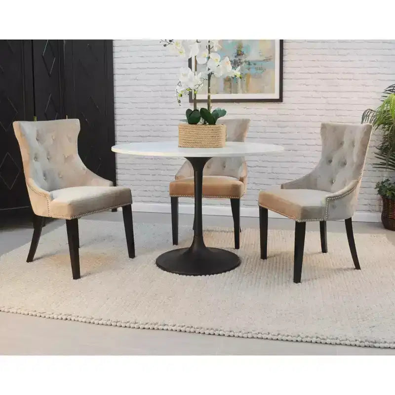 Carolina Living 40 Zaha Round Marble Top Dining Table