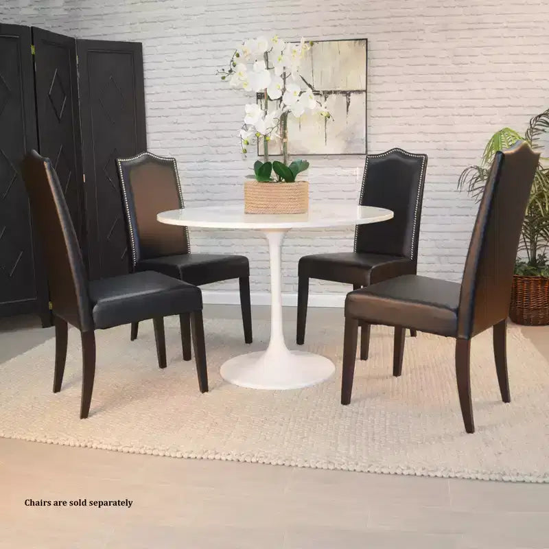 Carolina Living 40 Zaha Round Marble Top Dining Table