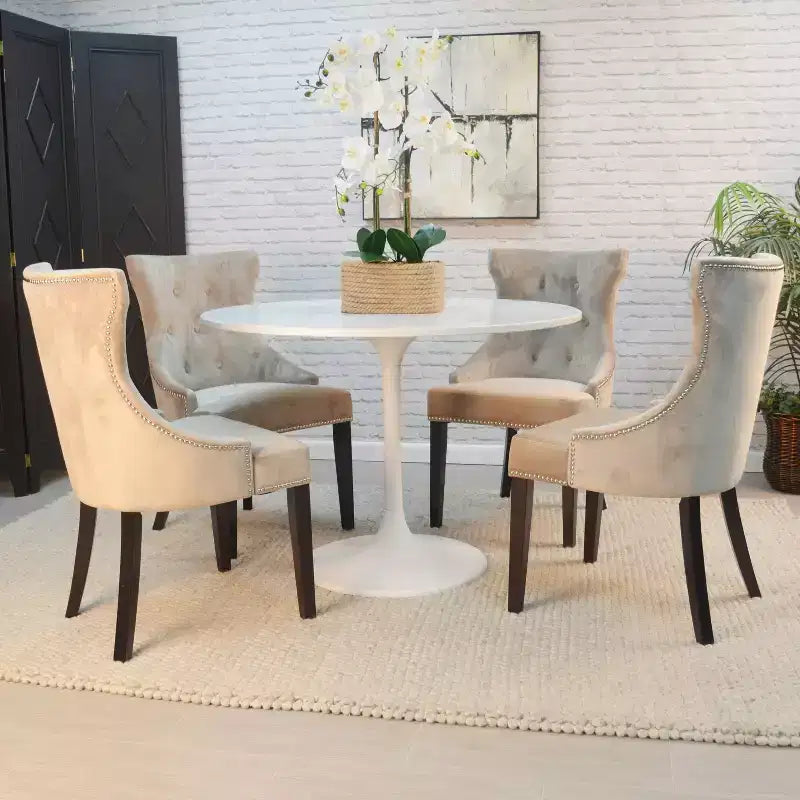 Carolina Living 40 Zaha Round Marble Top Dining Table