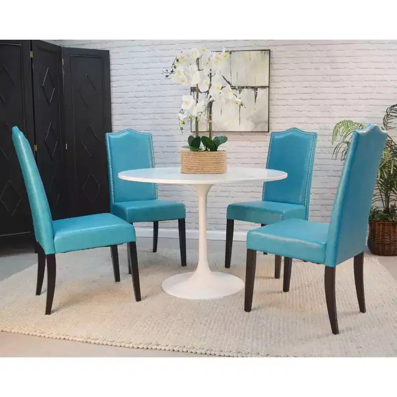 Carolina Living 40 Zaha Round Marble Top Dining Table