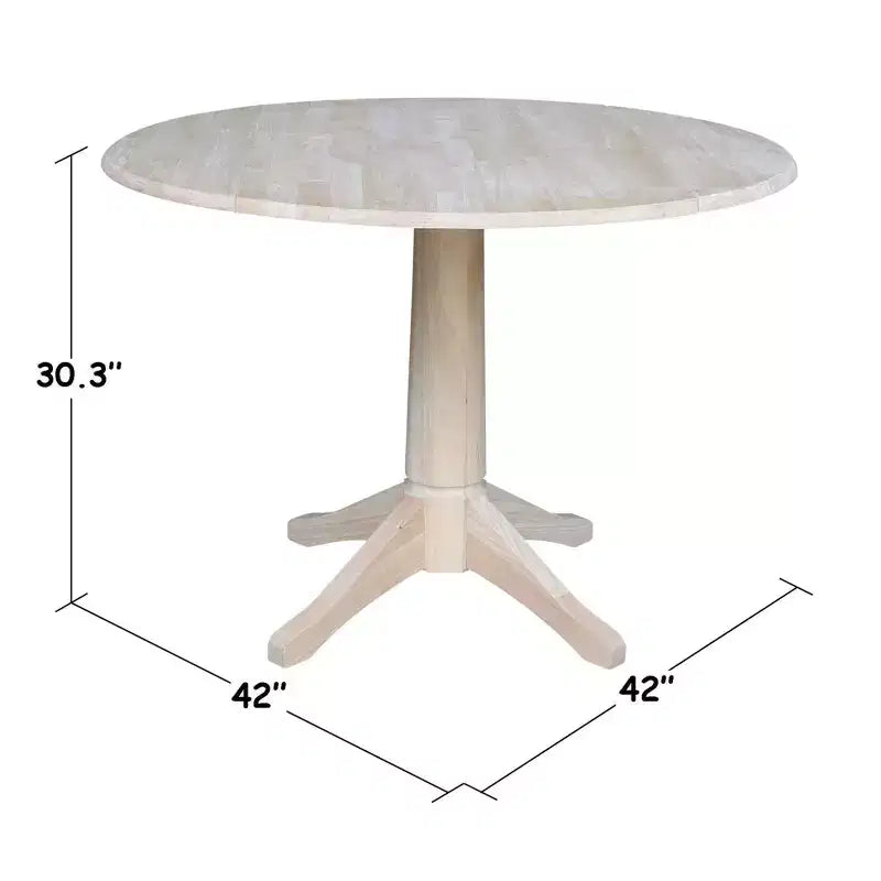 International Concepts Alexandra Round Dual Drop Leaf Pedestal Extendable Dining Table