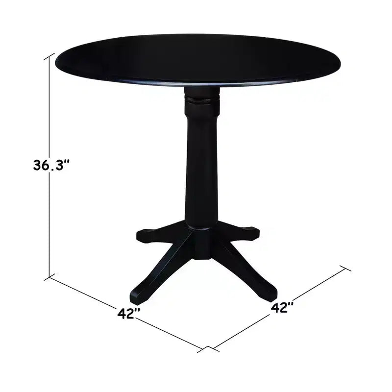 International Concepts Alexandra Round Dual Drop Leaf Pedestal Extendable Dining Table