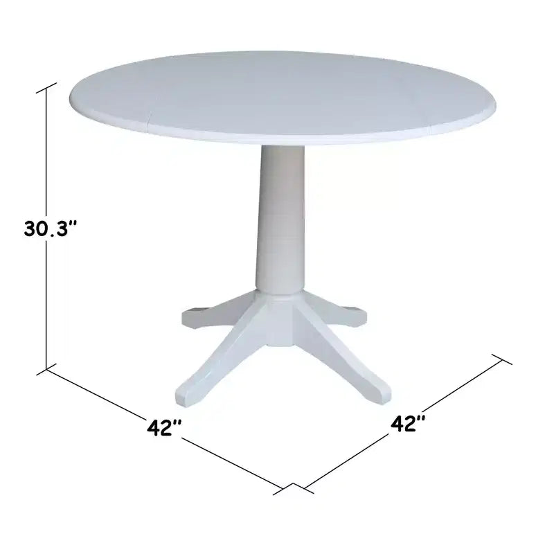 International Concepts Alexandra Round Dual Drop Leaf Pedestal Extendable Dining Table