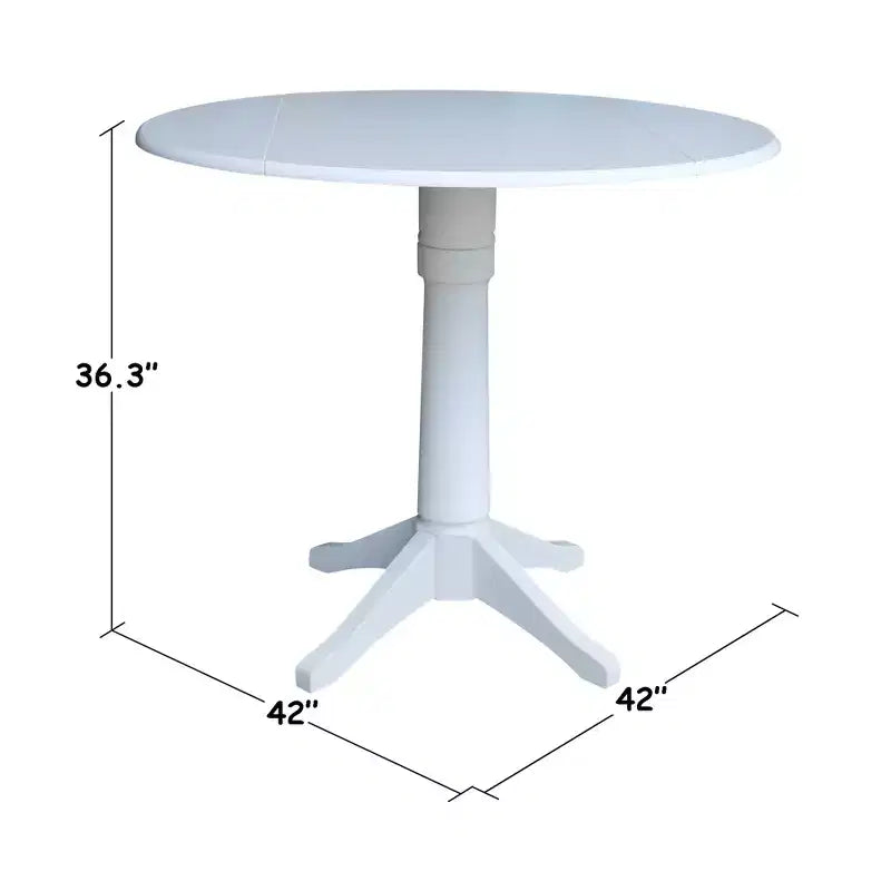 International Concepts Alexandra Round Dual Drop Leaf Pedestal Extendable Dining Table