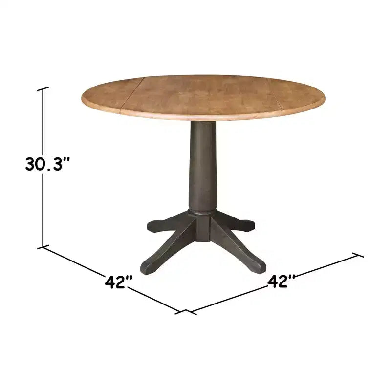 International Concepts Alexandra Round Dual Drop Leaf Pedestal Extendable Dining Table