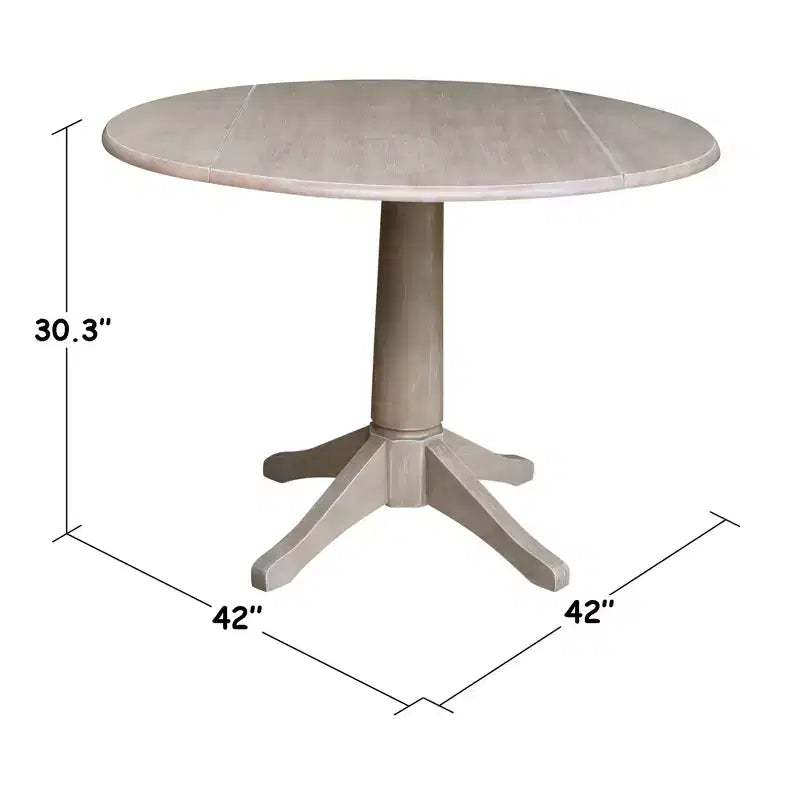 International Concepts Alexandra Round Dual Drop Leaf Pedestal Extendable Dining Table