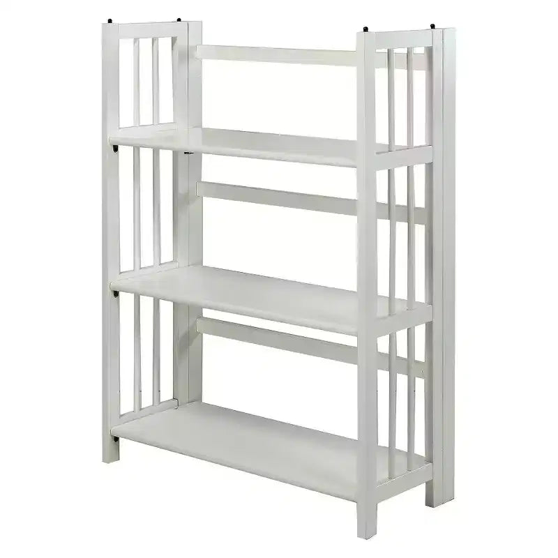 38 Folding 3 Tier Bookshelf Stackable - Flora Home