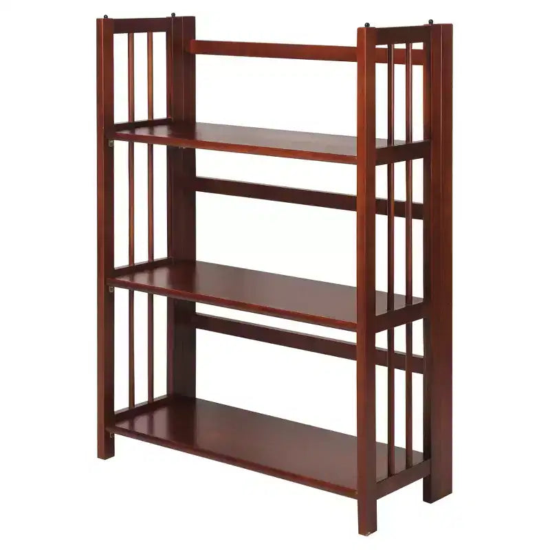 38 Folding 3 Tier Bookshelf Stackable - Flora Home