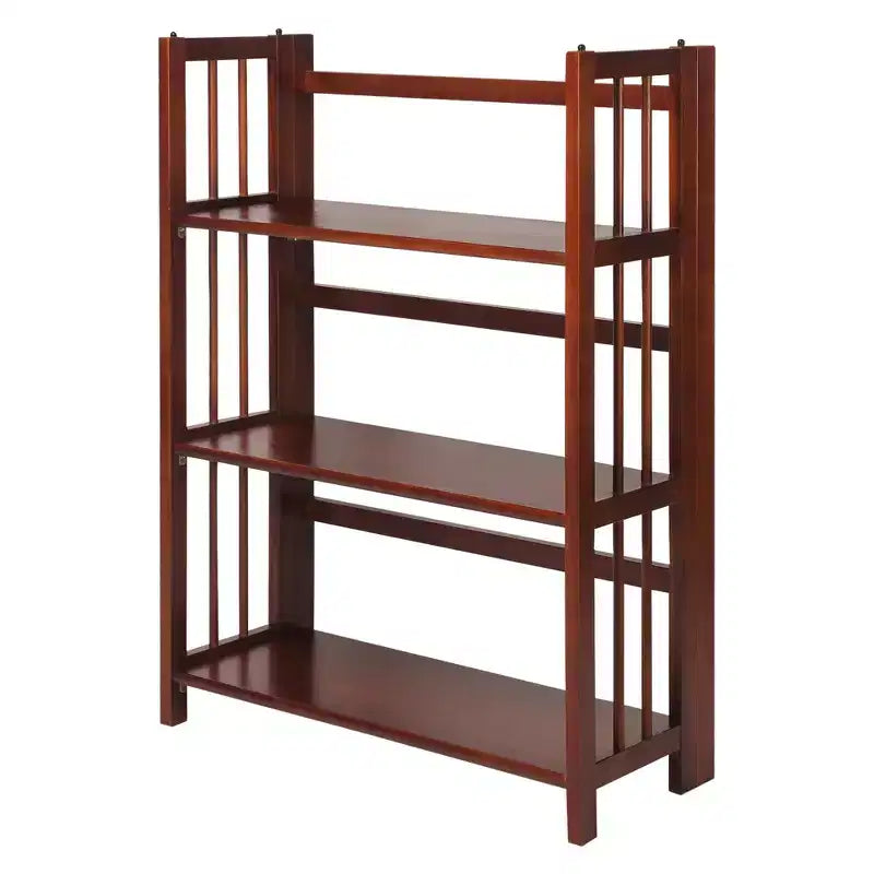 38 Folding 3 Tier Bookshelf Stackable - Flora Home