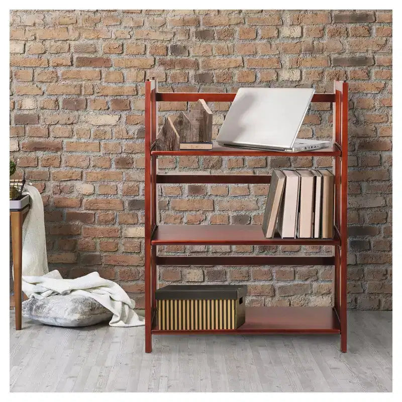 38 Folding 3 Tier Bookshelf Stackable - Flora Home