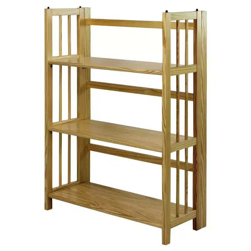 38 Folding 3 Tier Bookshelf Stackable - Flora Home