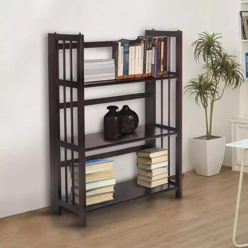 38 Folding 3 Tier Bookshelf Stackable - Flora Home