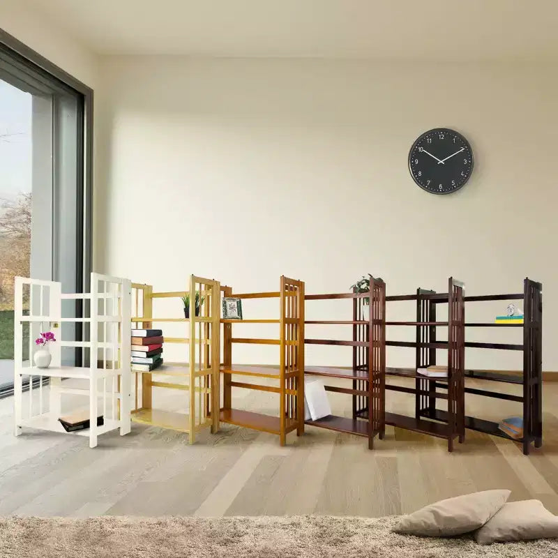 38 Folding 3 Tier Bookshelf Stackable - Flora Home