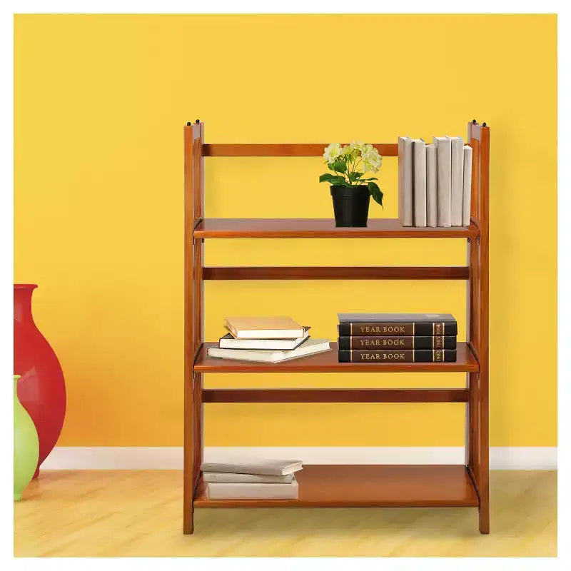 38 Folding 3 Tier Bookshelf Stackable - Flora Home