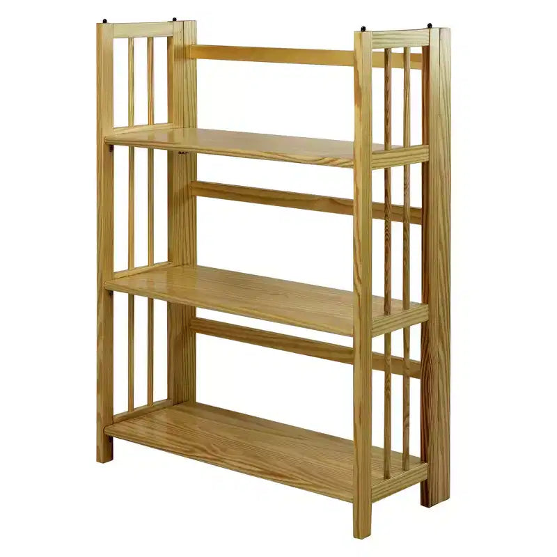 38 Folding 3 Tier Bookshelf Stackable - Flora Home