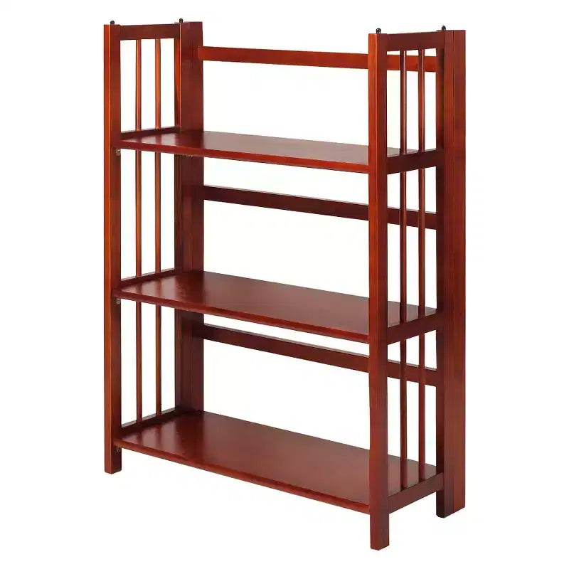 38 Folding 3 Tier Bookshelf Stackable - Flora Home