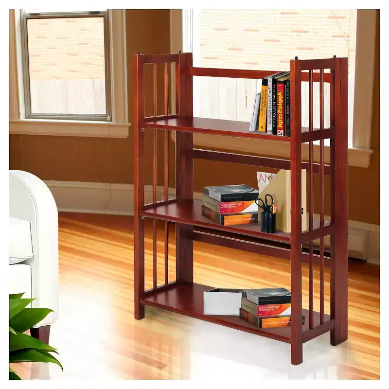 38 Folding 3 Tier Bookshelf Stackable - Flora Home
