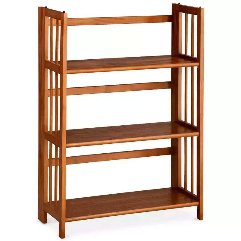 38 Folding 3 Tier Bookshelf Stackable - Flora Home