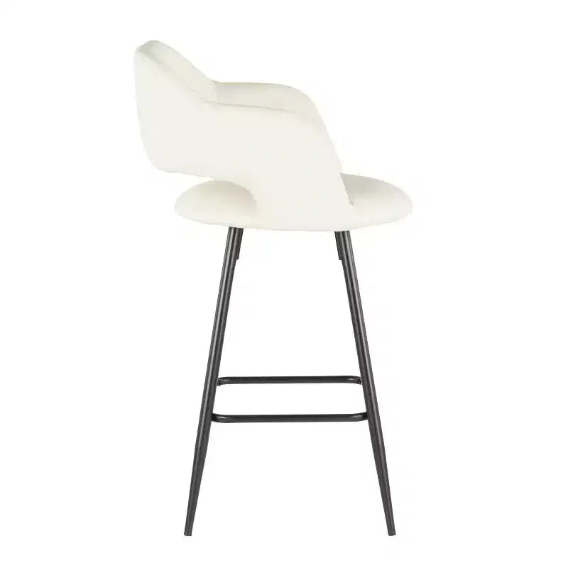 Set of 2 Margarite Contemporary Counter Height Barstool Faux Leather - LumiSource