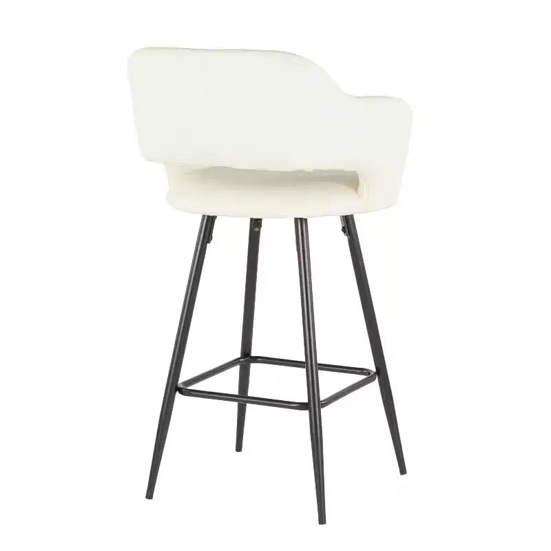 Set of 2 Margarite Contemporary Counter Height Barstool Faux Leather - LumiSource